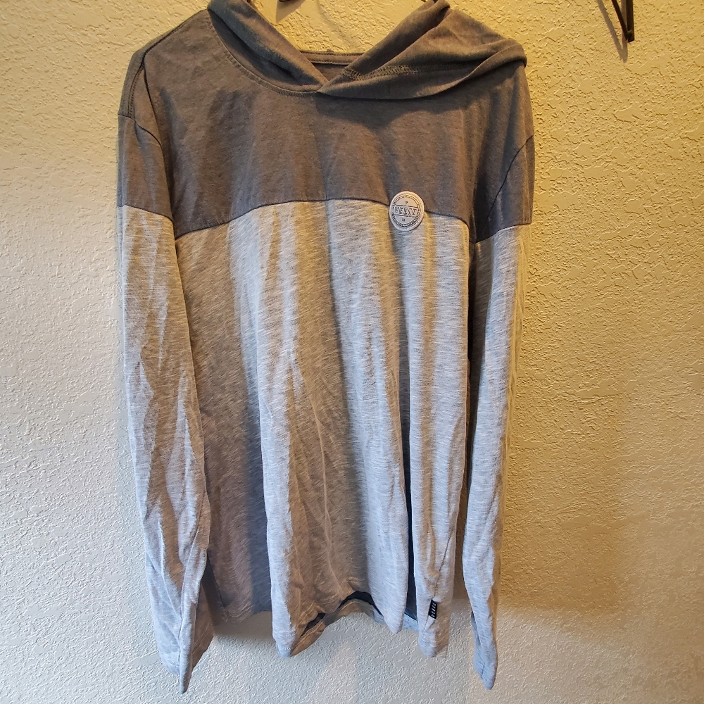 Mens long sleeve tee with hood